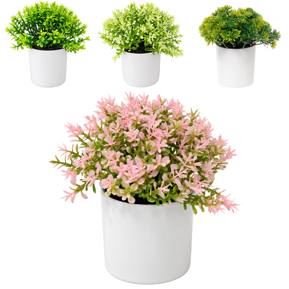 FLOR PERMANENTE COM VASO DE PLASTICO REDONDO SORTIDAS 12X5,5CM DE Ø