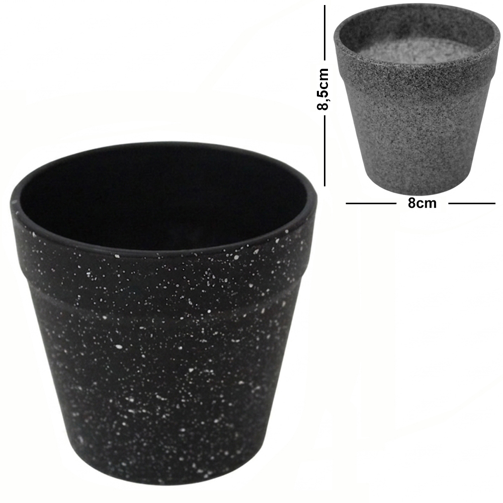 VASO DECORATIVO DE PLASTICO REDONDO 8X8,5CM DE Ø
