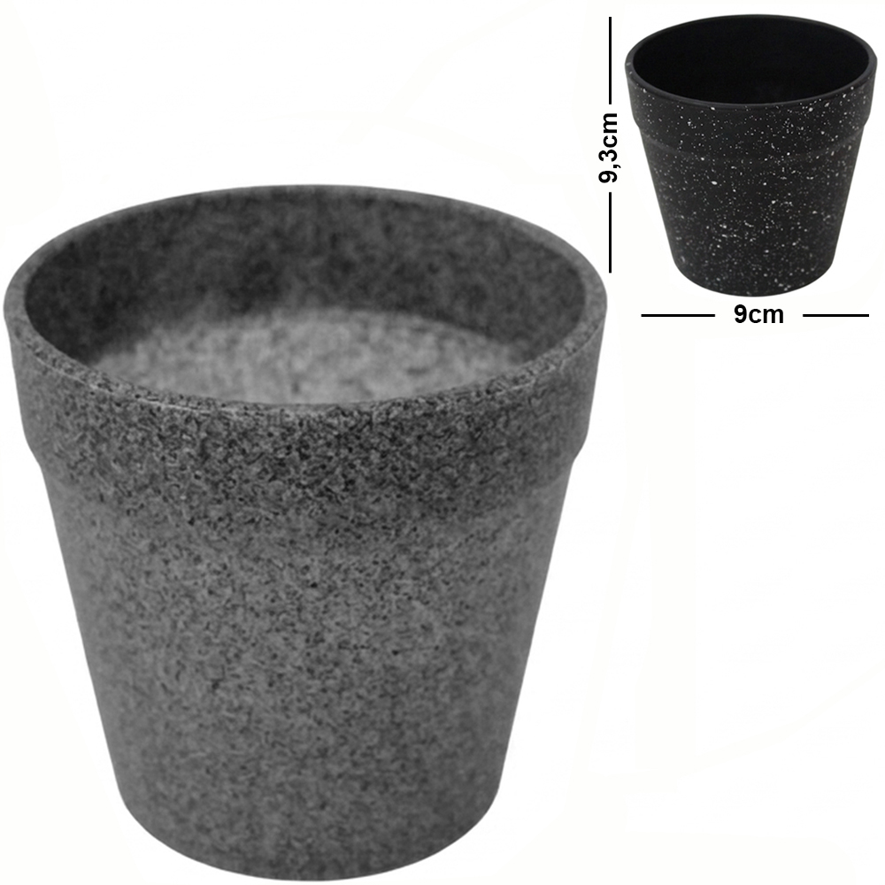 VASO DECORATIVO DE PLASTICO REDONDO 9X9,3CM DE Ø
