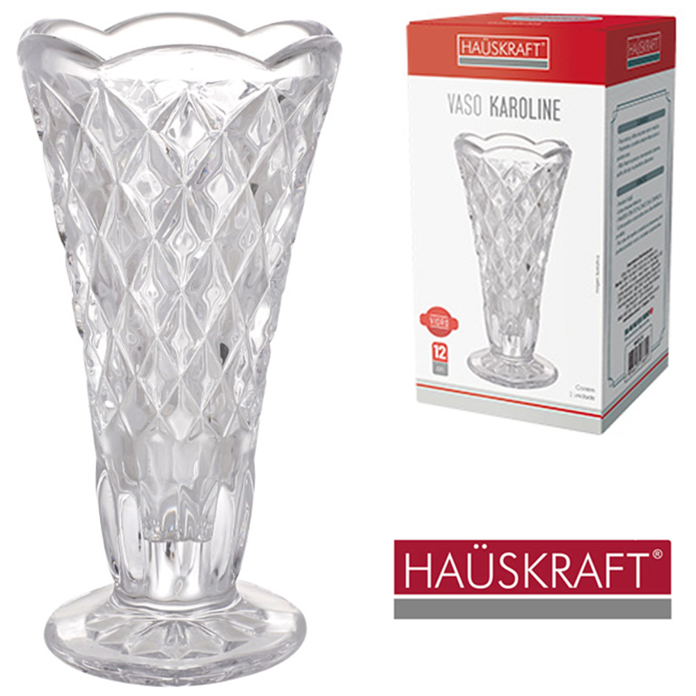 VASO DE VIDRO REDONDO KAROLINE HAUSKRAFT 12X6CM DE Ø
