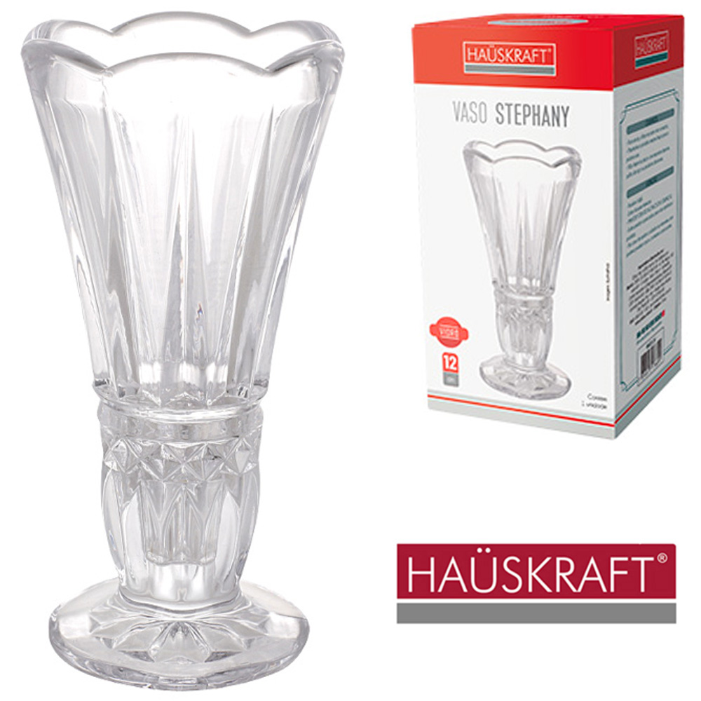 VASO DE VIDRO REDONDO STEPHANY HAUSKRAFT 12X6CM DE Ø