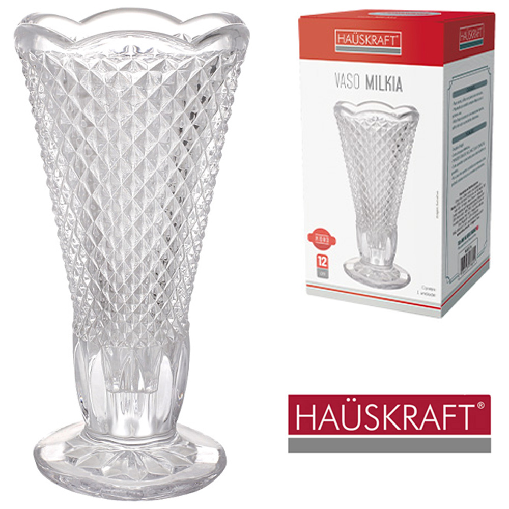 VASO DE VIDRO REDONDO MILKIA HAUSKRAFT 12X6CM DE Ø