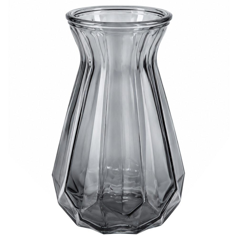 VASO DE VIDRO REDONDO FUME 18,5X11,5CM DE Ø