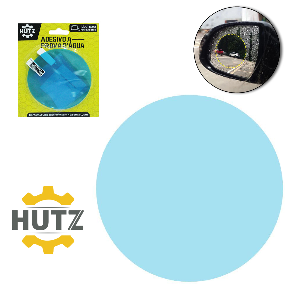 PELICULA ADESIVO A PROVA D'AGUA PARA ESPELHO RETROVISOR HUTZ 9,5CM DE Ø