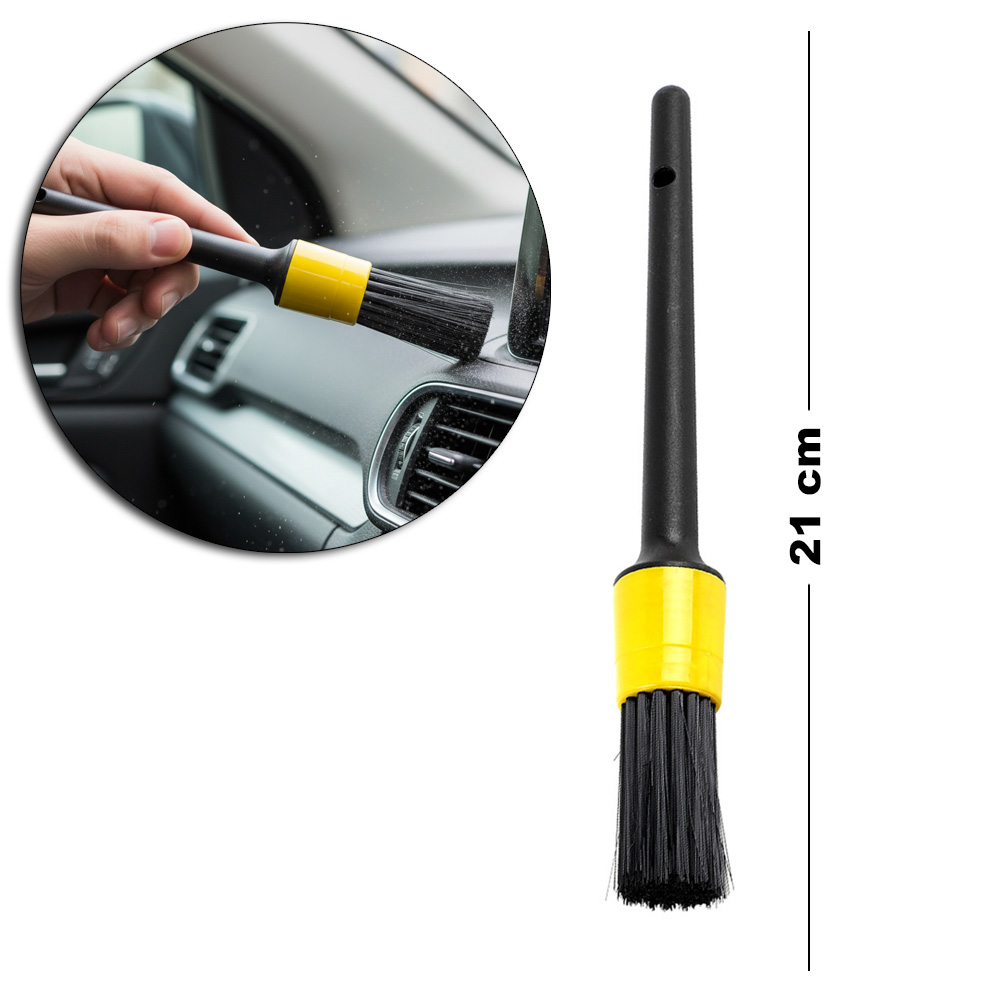 PINCEL DETALHAMENTO CERDAS MACIAS LIMPEZA SUAVE ESTETICA AUTOMOTIVA CABO PLASTICO 21CM