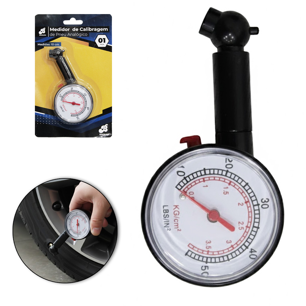 CALIBRADOR MEDIDOR DE PRESSAO PARA PNEUS / INFLAVEIS 10CM