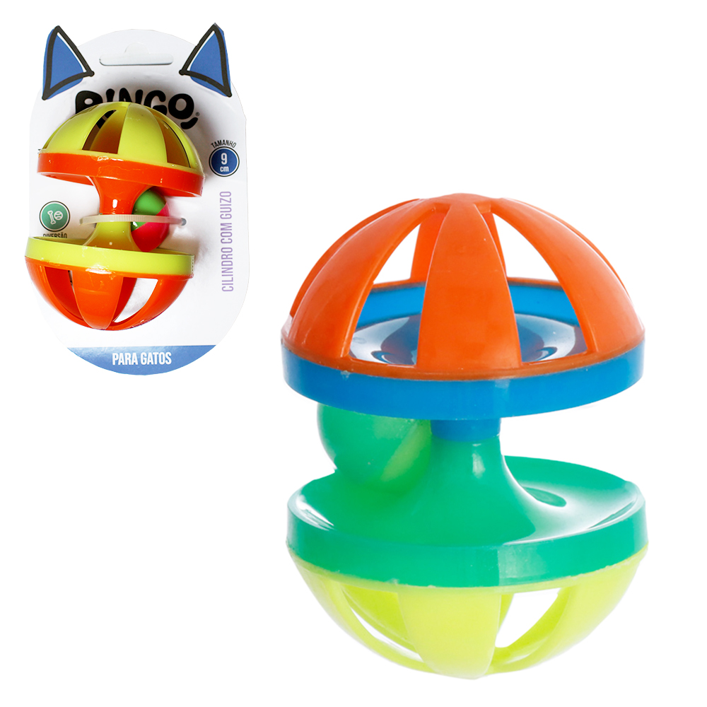 BRINQUEDO PARA GATO CILINDRO COM GUIZO 9CM