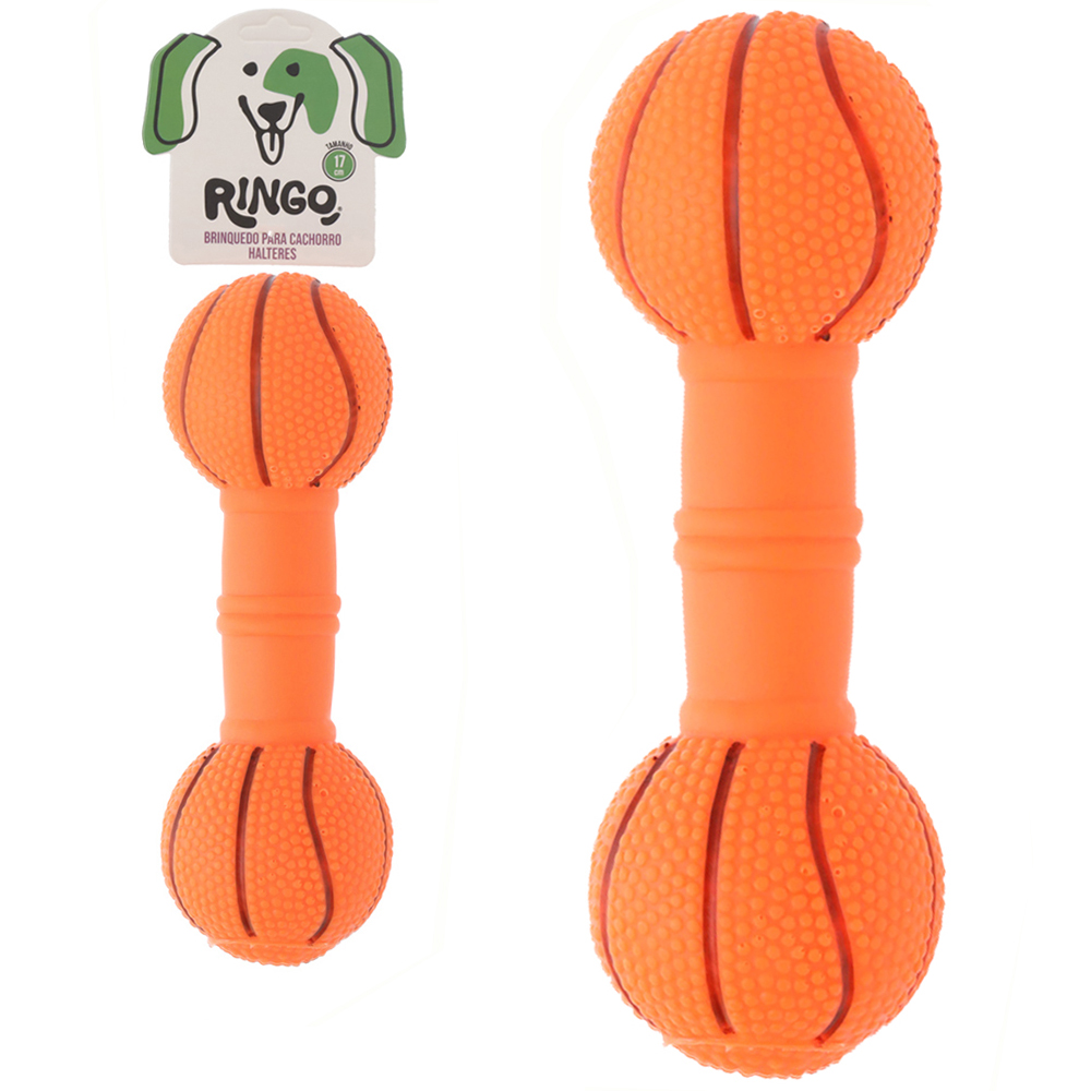 BRINQUEDO PARA CACHORRO HALTERES DE PVC COM SOM 17X6CM 