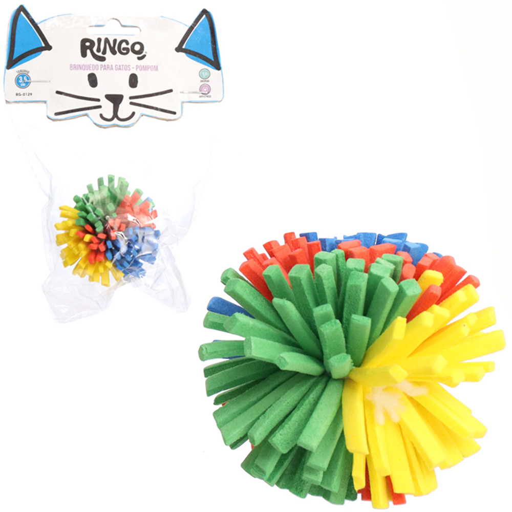 BRINQUEDO PARA GATO POMPOM DE EVA 5X3,5CM