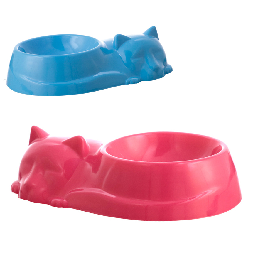 COMEDOURO / BEBEDOURO DE PLASTICO GATO 230ML 24,5X16X5,5CM