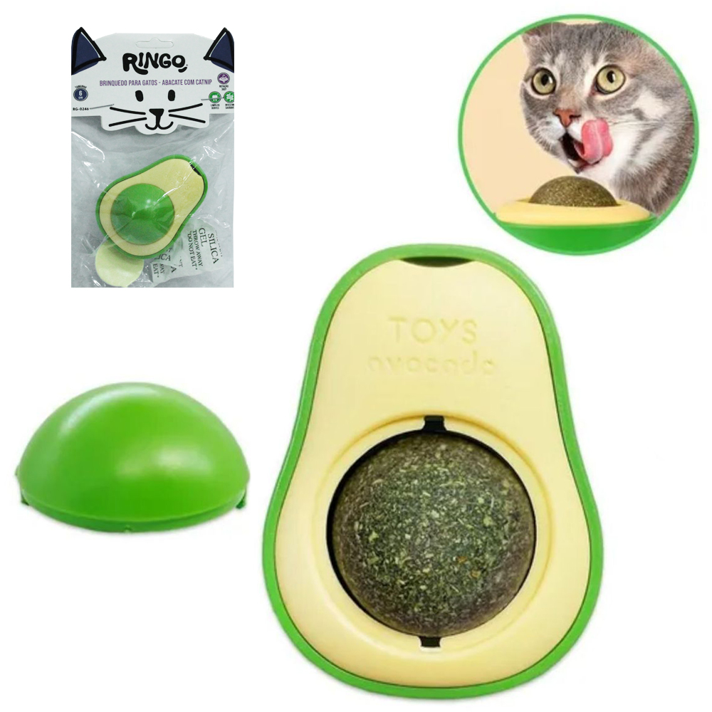 BRINQUEDO PARA GATO ABACATE COM CATNIP 9X4,5X3,5CM