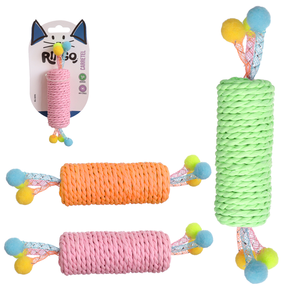 BRINQUEDO PARA GATO CARRETEL DE POLIESTER 18CM