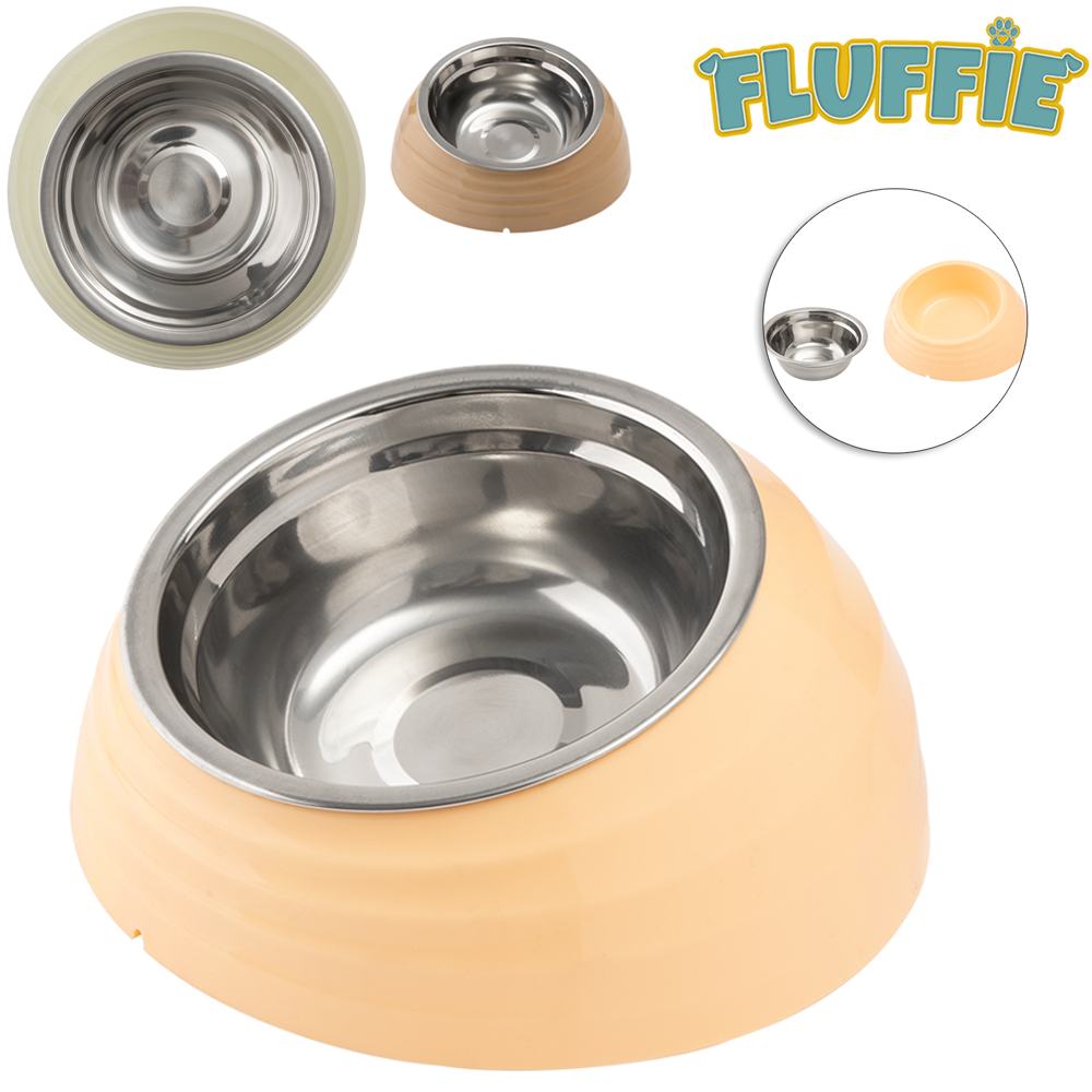 COMEDOURO / BEBEDOURO DE INOX / PLASTICO 400ML 19X9CM DE Ø