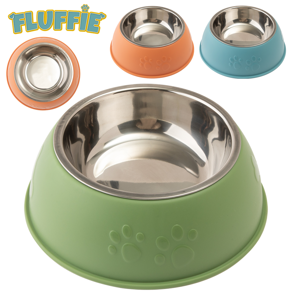 COMEDOURO / BEBEDOURO DE INOX / PLASTICO 600ML 6,5X22,5CM DE Ø