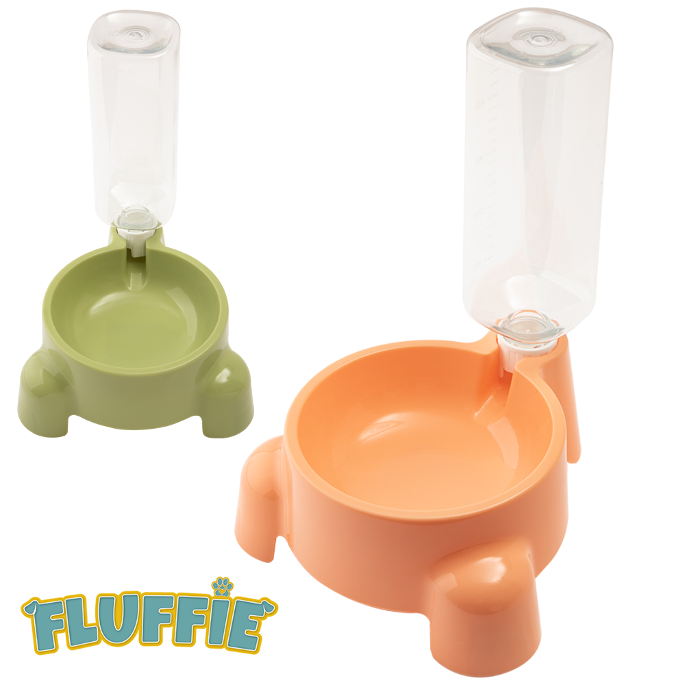 COMEDOURO / BEBEDOURO DE PLASTICO COM ADAPTADOR + GARRAFA 550 / 550ML 26X20X18,5CM