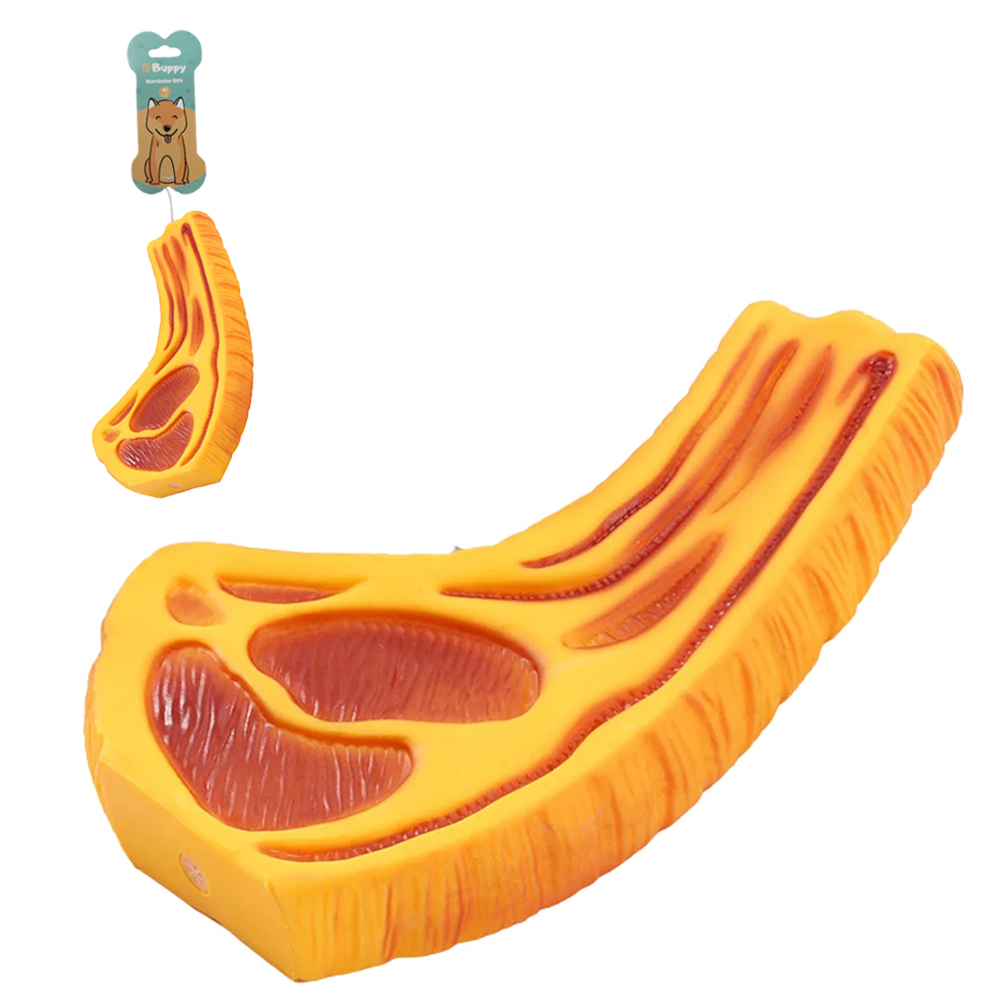 BRINQUEDO MORDEDOR PARA CACHORRO BIFE DE PLASTICO COM SOM 15,5X9,5X2,3CM
