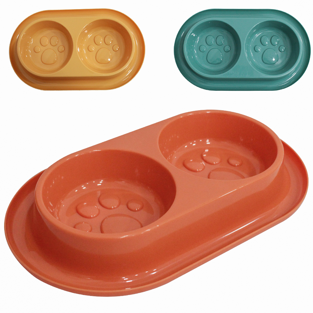 COMEDOURO / BEBEDOURO DE PLASTICO COM APARADOR 650ML 35X21X5,5CM