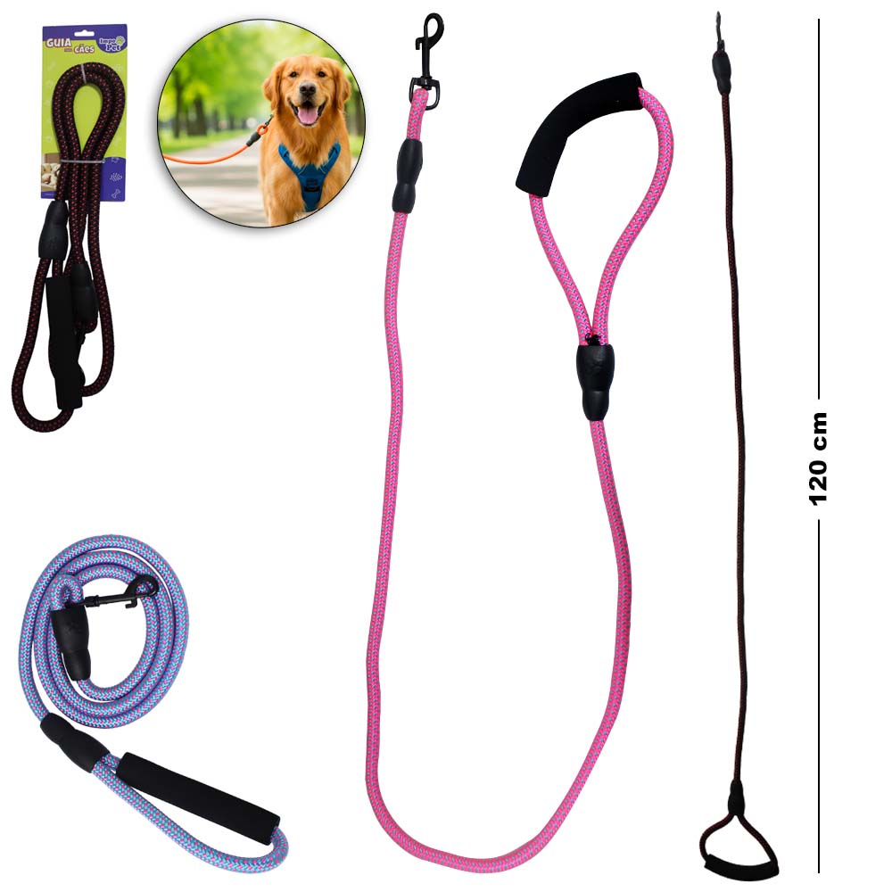GUIA TRACAO DE ADESTRAMENTO DE NLYON REFORCADO PARA CACHORRO 120X1CM IMPO PET