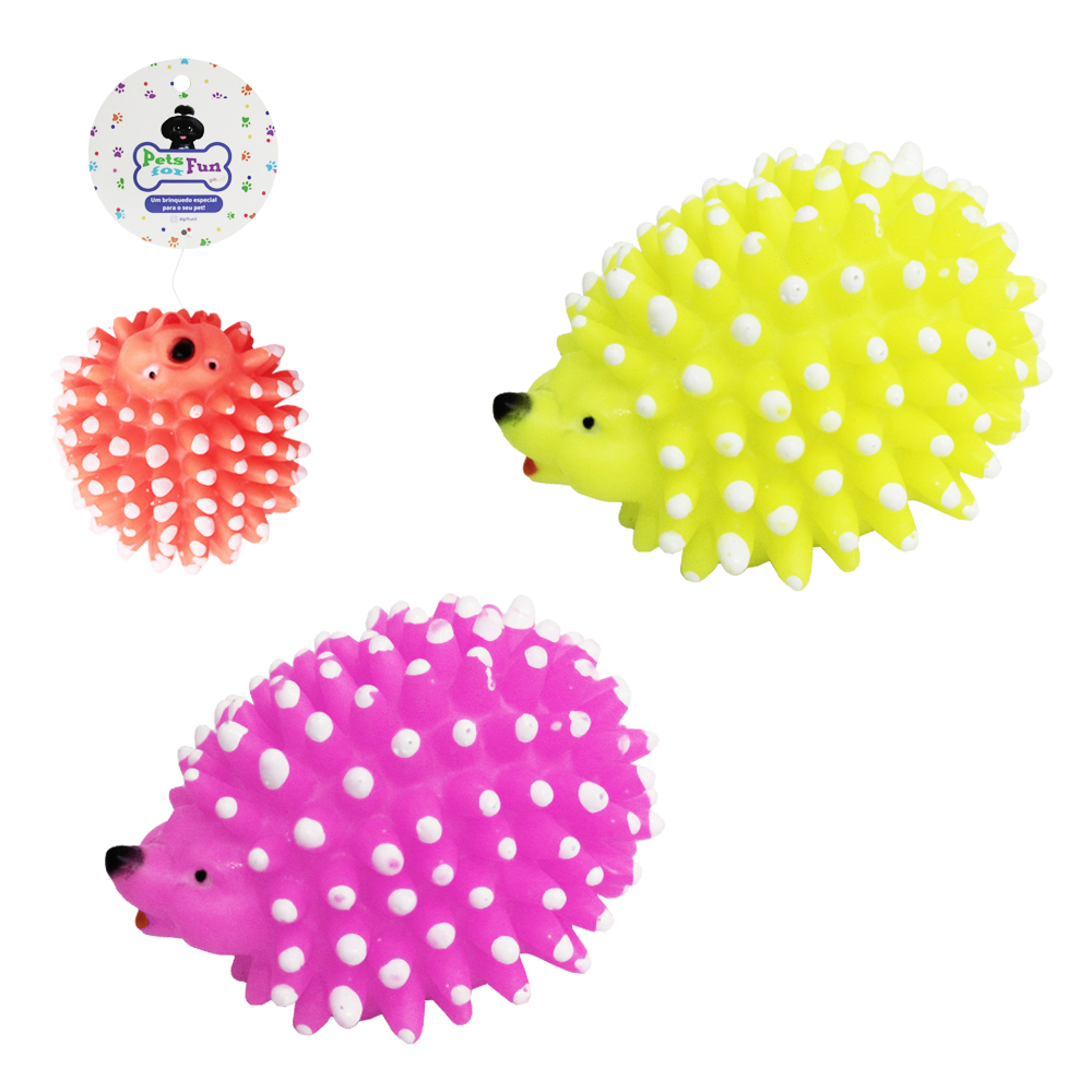 BRINQUEDO PARA CACHORRO PORCO ESPINHO DE PVC COM SOM 9X6,5CM