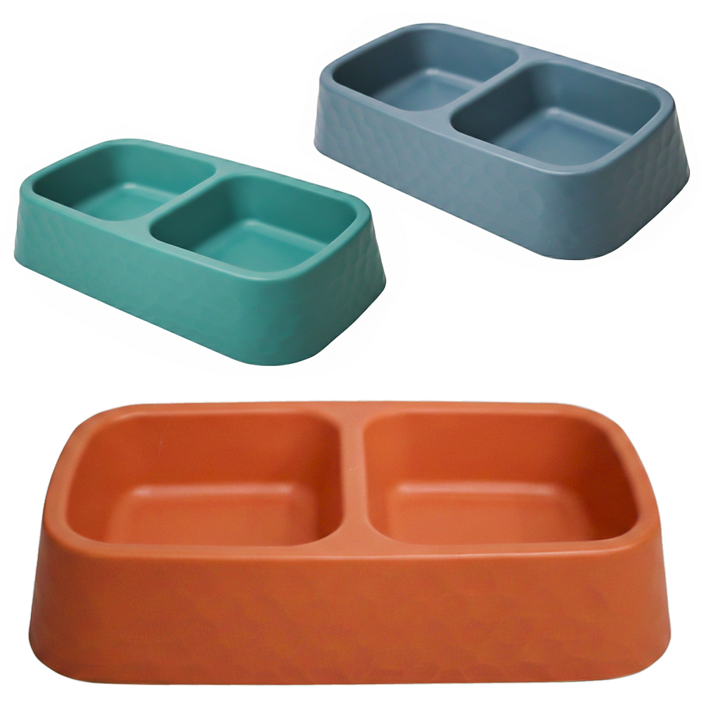 COMEDOURO / BEBEDOURO DE PLASTICO DUPLO 600ML 26X14,5X5CM