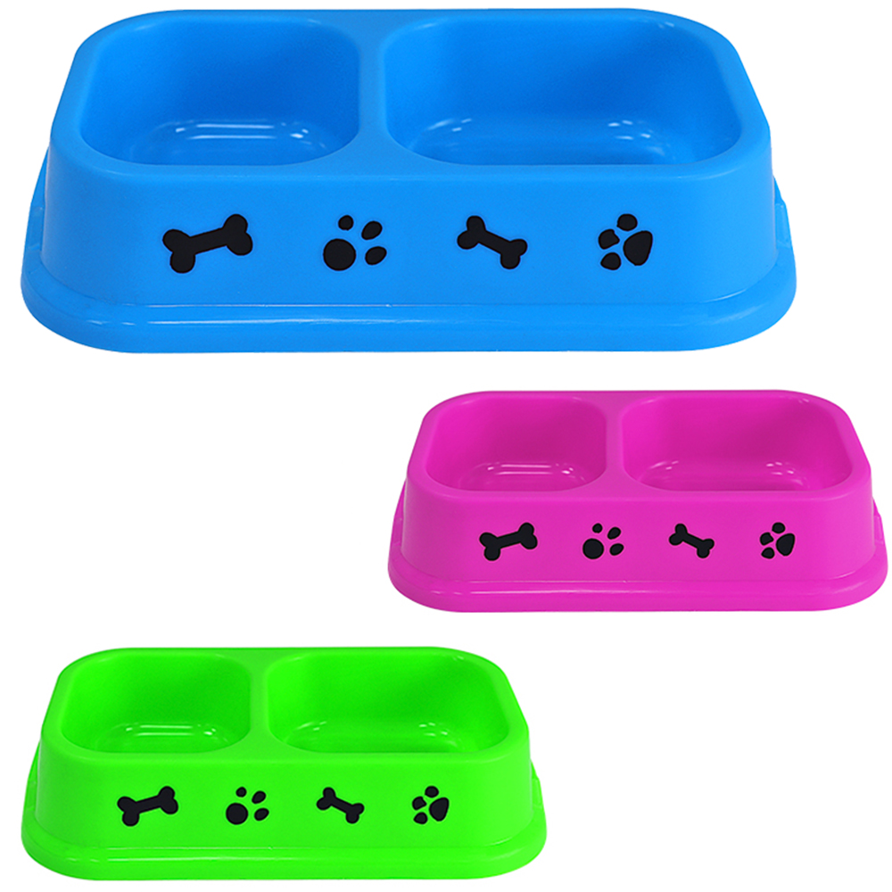 COMEDOURO / BEBEDOURO DE PLASTICO DUPLO 550ML 24,5X14X5,5CM