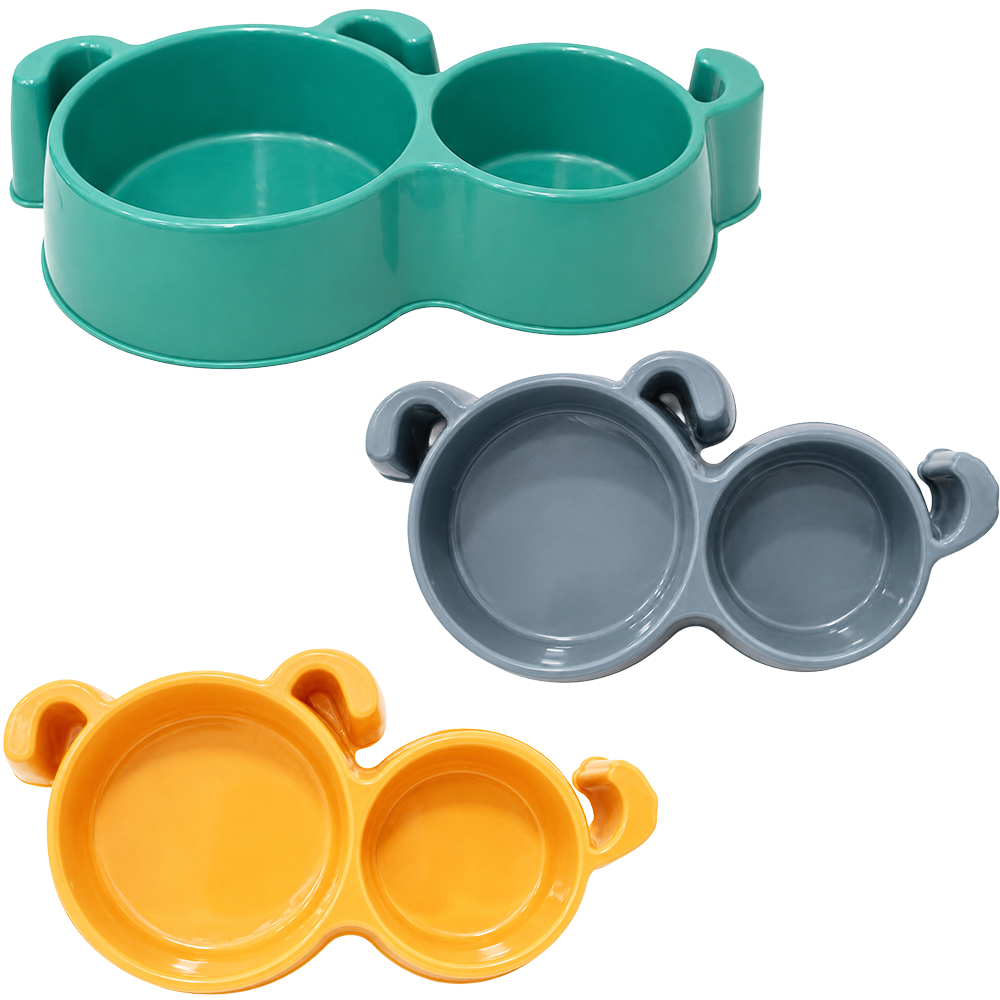 COMEDOURO / BEBEDOURO DE PLASTICO DUPLO CACHORRO 750ML 28,5X14,5X5CM