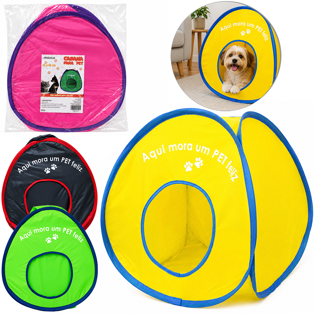 CAMA CABANA DE POLIESTER PARA CACHORRO E GATO 40X40CM