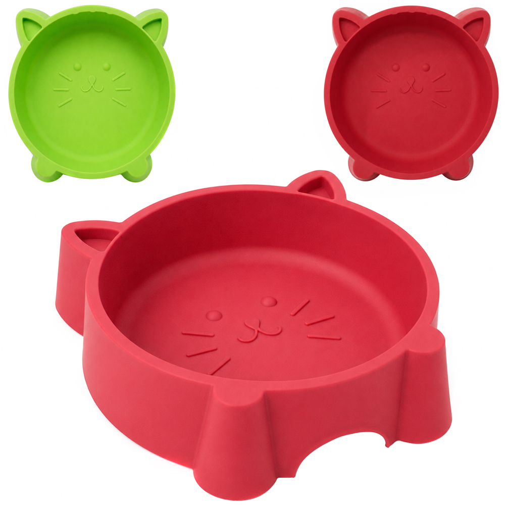 COMEDOURO / BEBEDOURO DE PLASTICO GATO 350ML 14X14X4CM