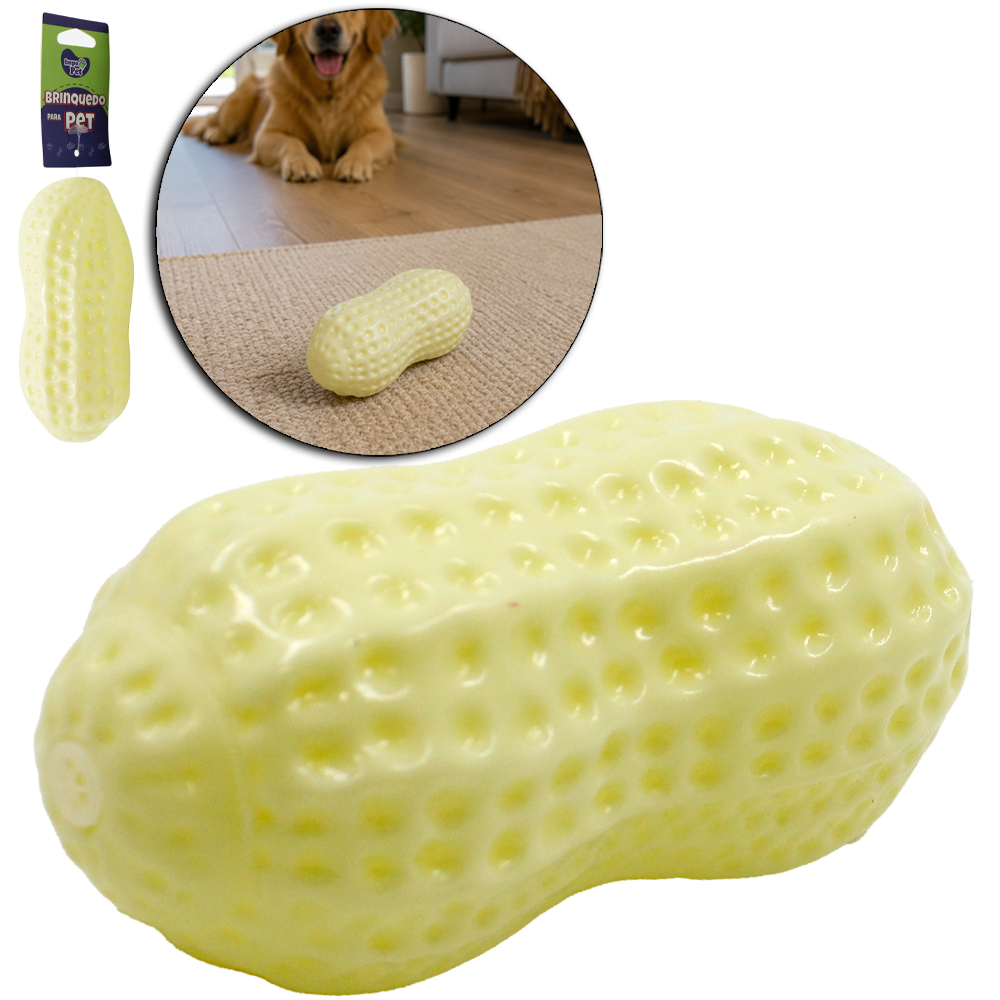BRINQUEDO PARA CACHORRO AMENDOIM DE VINIL COM SOM 13X5CM IMPO PET