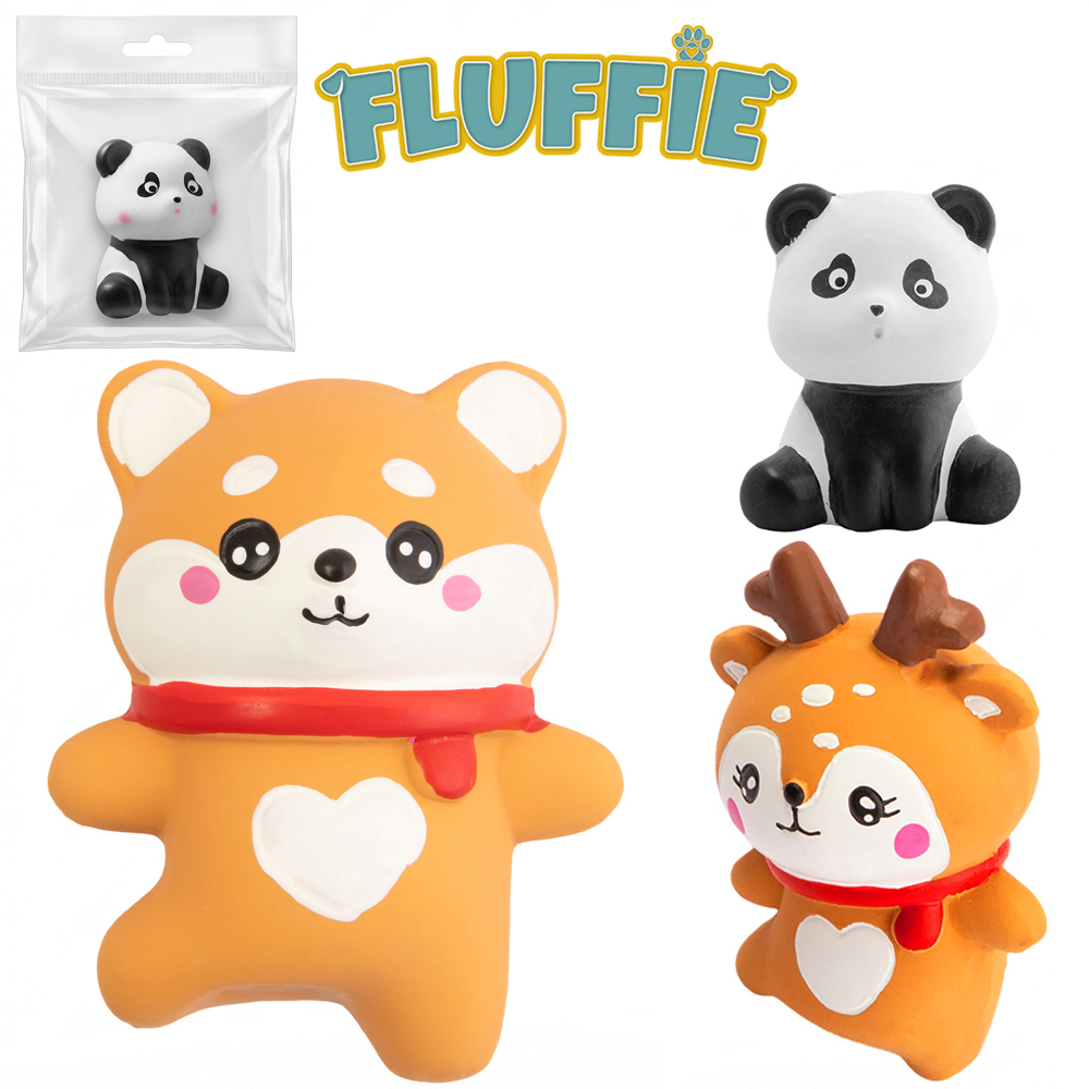 BRINQUEDO MORDEDOR PARA CACHORRO PANDA / RENA/URSO DE LATEX COM SOM FLUFFIE