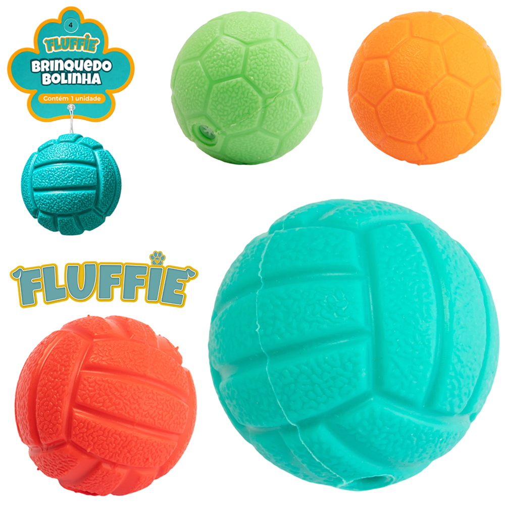 BRINQUEDO PARA CACHORRO BOLA DE BASQUETE DE BORRACHA FLUFFIE 6CM DE Ø