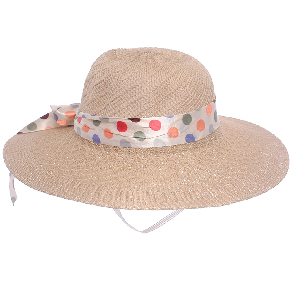 CHAPEU FEMININO LACO BOLINHAS DE POLIESTER 38X38X15CM