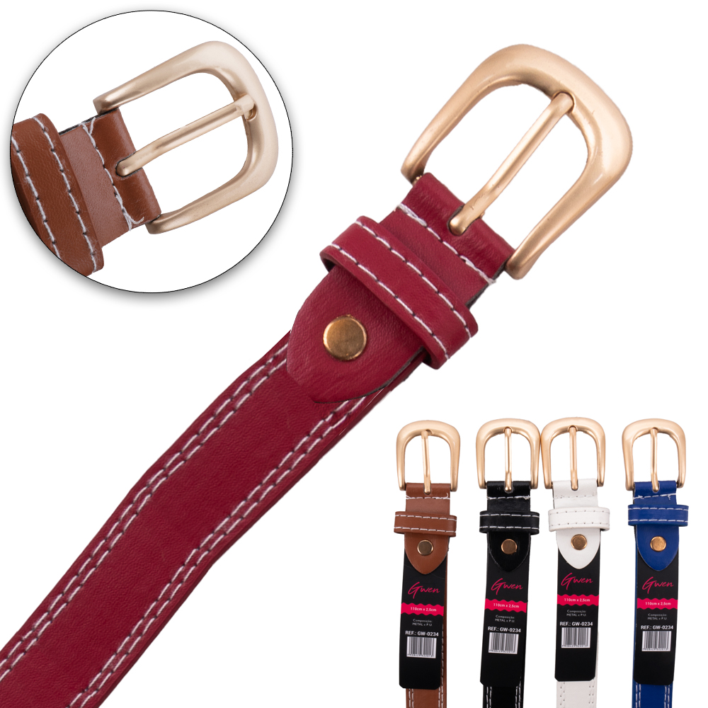 CINTO FEMININO DE PU GWEN BITOLA 2,5CM
