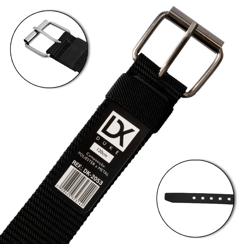 CINTO MASCULINO DE POLIESTER DUKE BITOLA 3,5CM