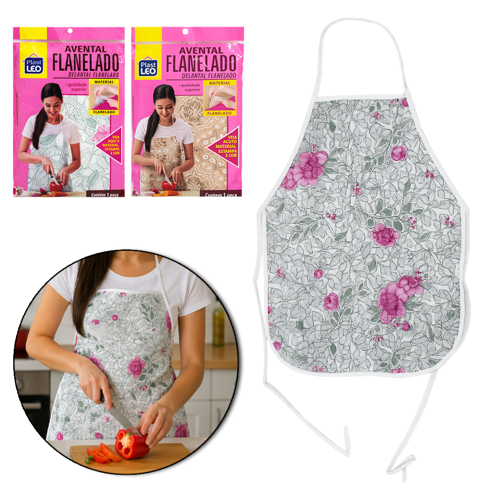 AVENTAL FLANELADO PARA COZINHA 61X45CM