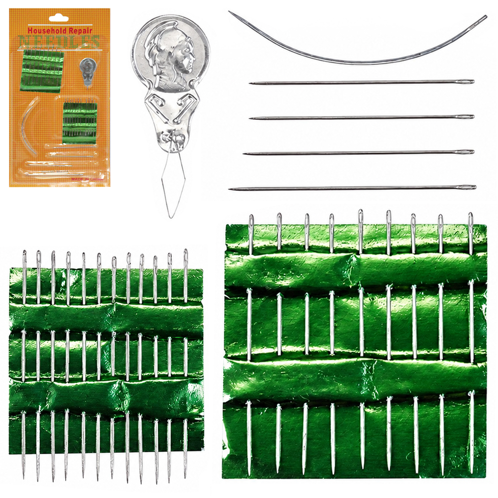 KIT COSTURA CARTELA COM 26 AGULHAS + PASSADOR DE LINHA 