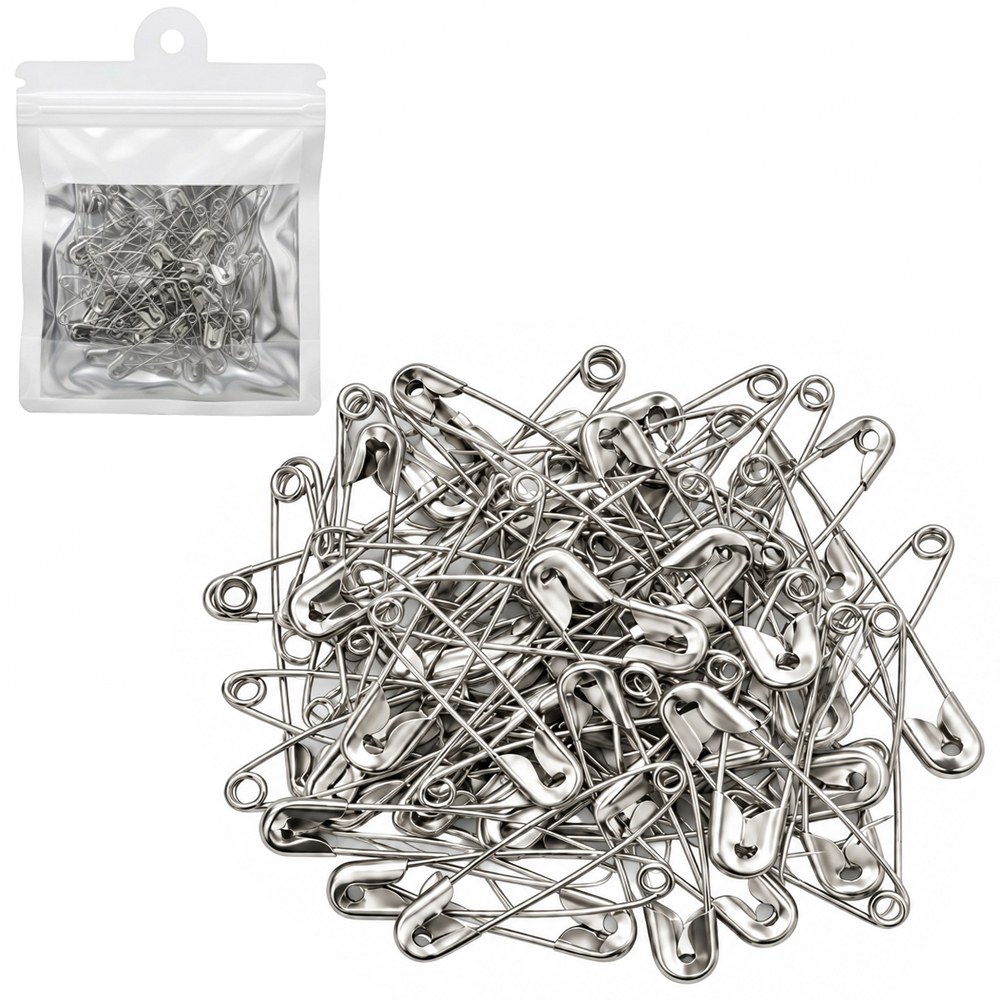 ALFINETE DE SEGURANCA DE METAL COM 50 PECAS 35MM