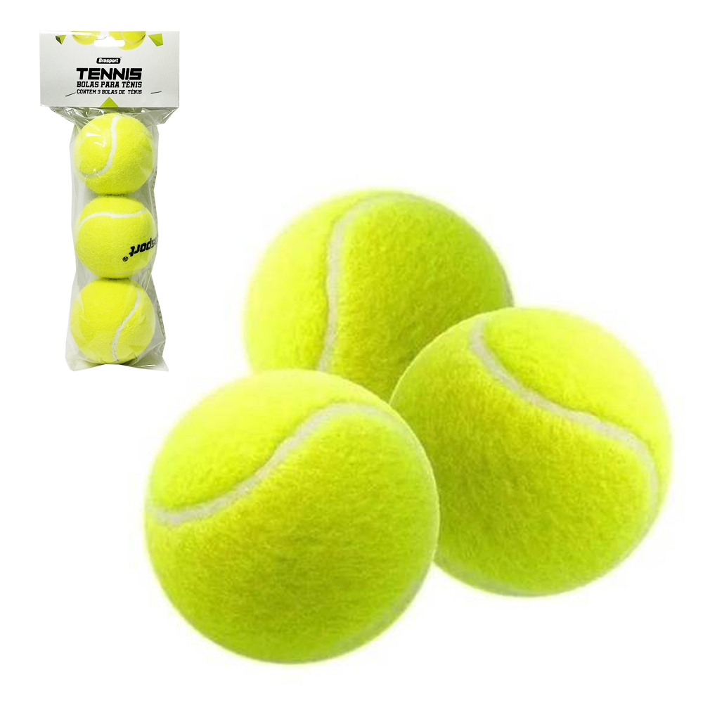 BOLA DE TENIS BRASPORT COM 3 PECAS 6,5CM DE Ø