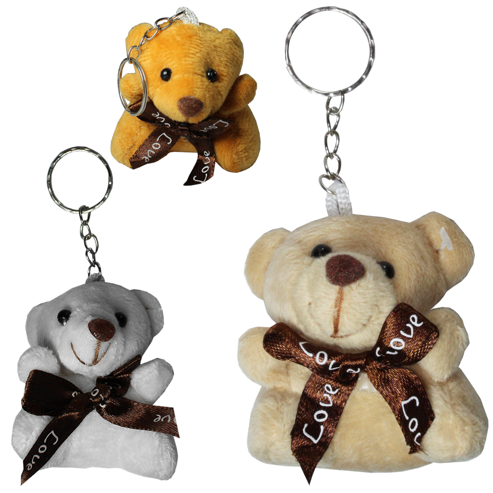 CHAVEIRO DE PELUCIA URSO COM LACO 7X5CM 