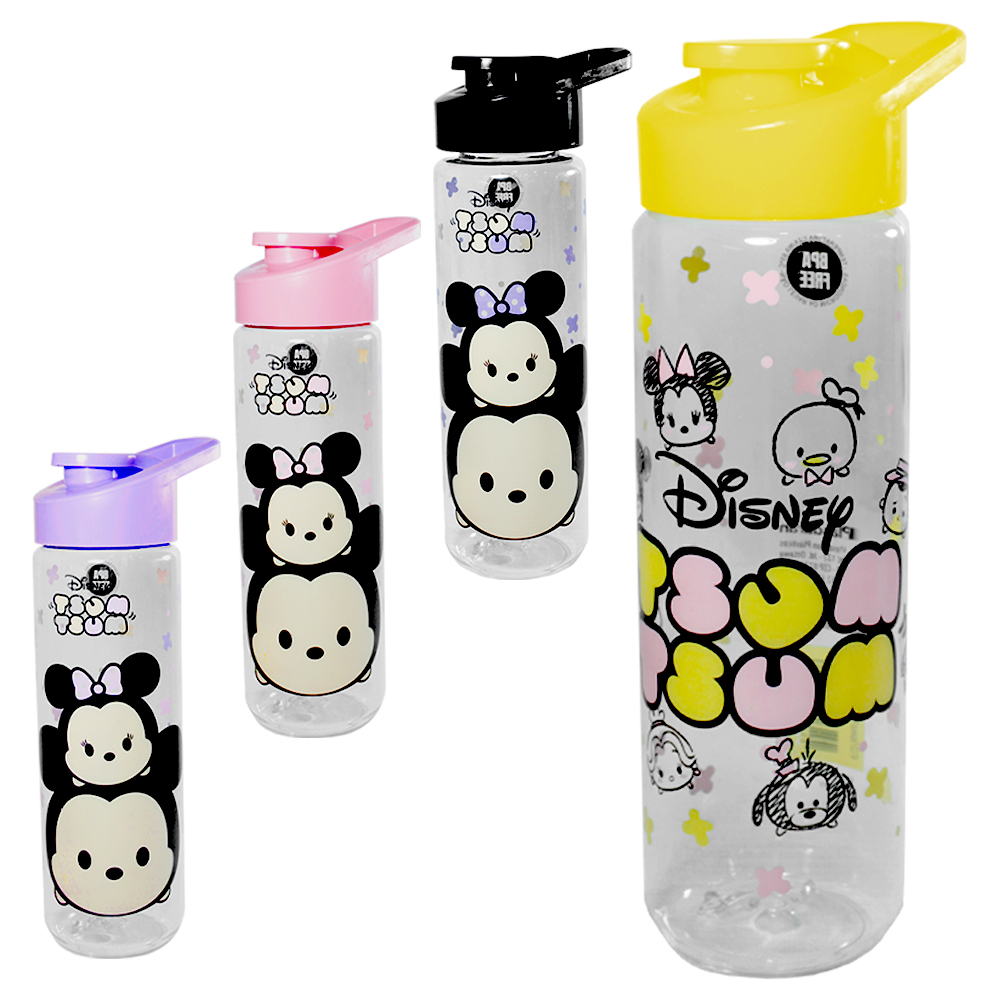 GARRAFA SQUEEZE DE PLASTICO PET TSUM TSUM COM TAMPA E ALCA 700ML