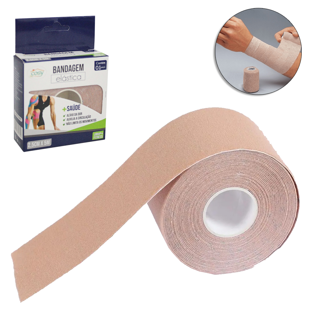 BANDAGEM ELASTICA / FITA ADESIVA 5MX2,5CM
