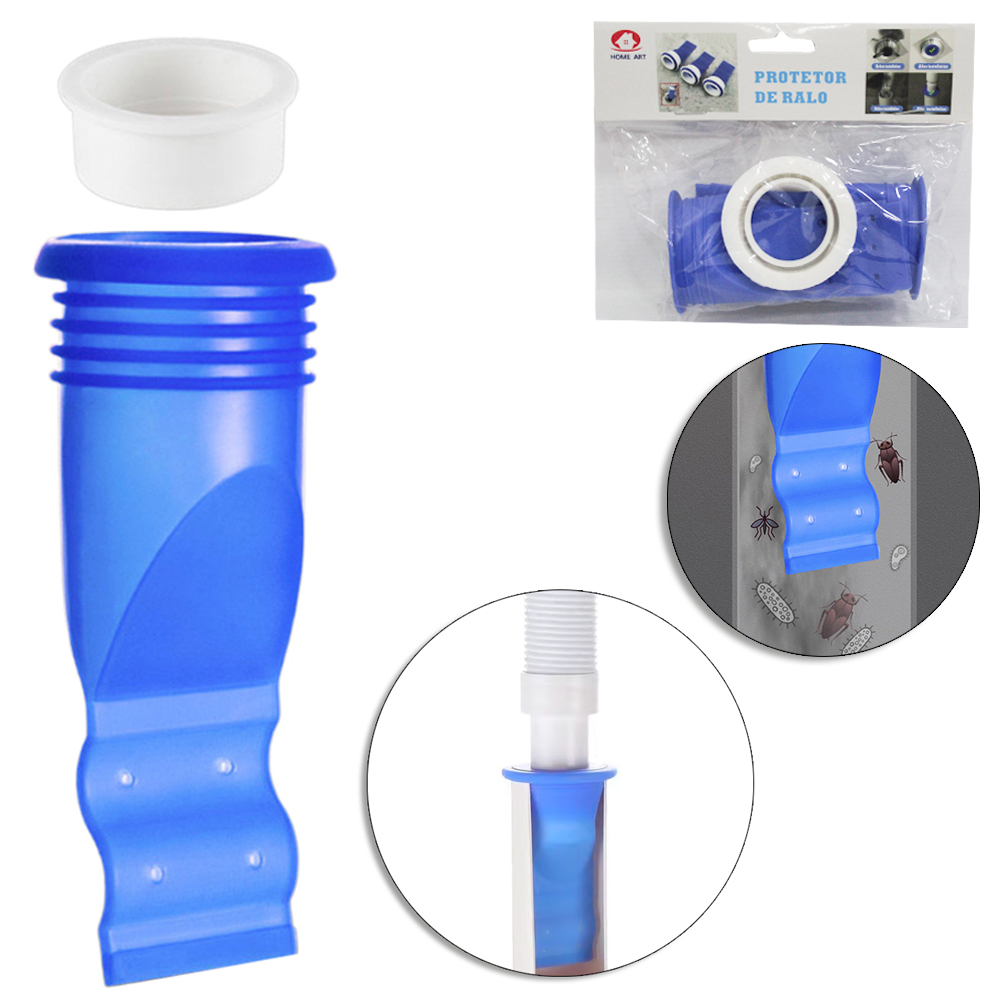 PROTETOR DE SILICONE COM DRENO PARA RALO BANHEIRO E PIA ( SERVE NO SIFAO TUBO ) COM 2 PECAS 9,5X5,5CM DE Ø