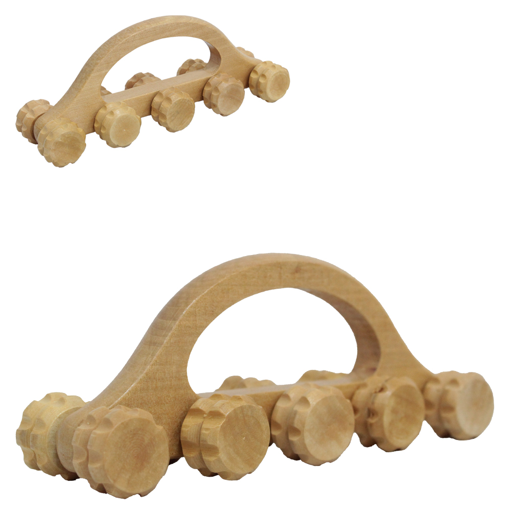 MASSAGEADOR DE MADEIRA COM ALCA 10 RODINHAS 17,5X7X5,5CM