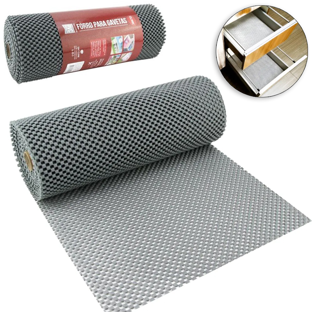 FORRO / ESTEIRA / TAPETE MULTIUSO ANTIDERRAPANTE PARA ARMARIO E GAVETA 30X460CM