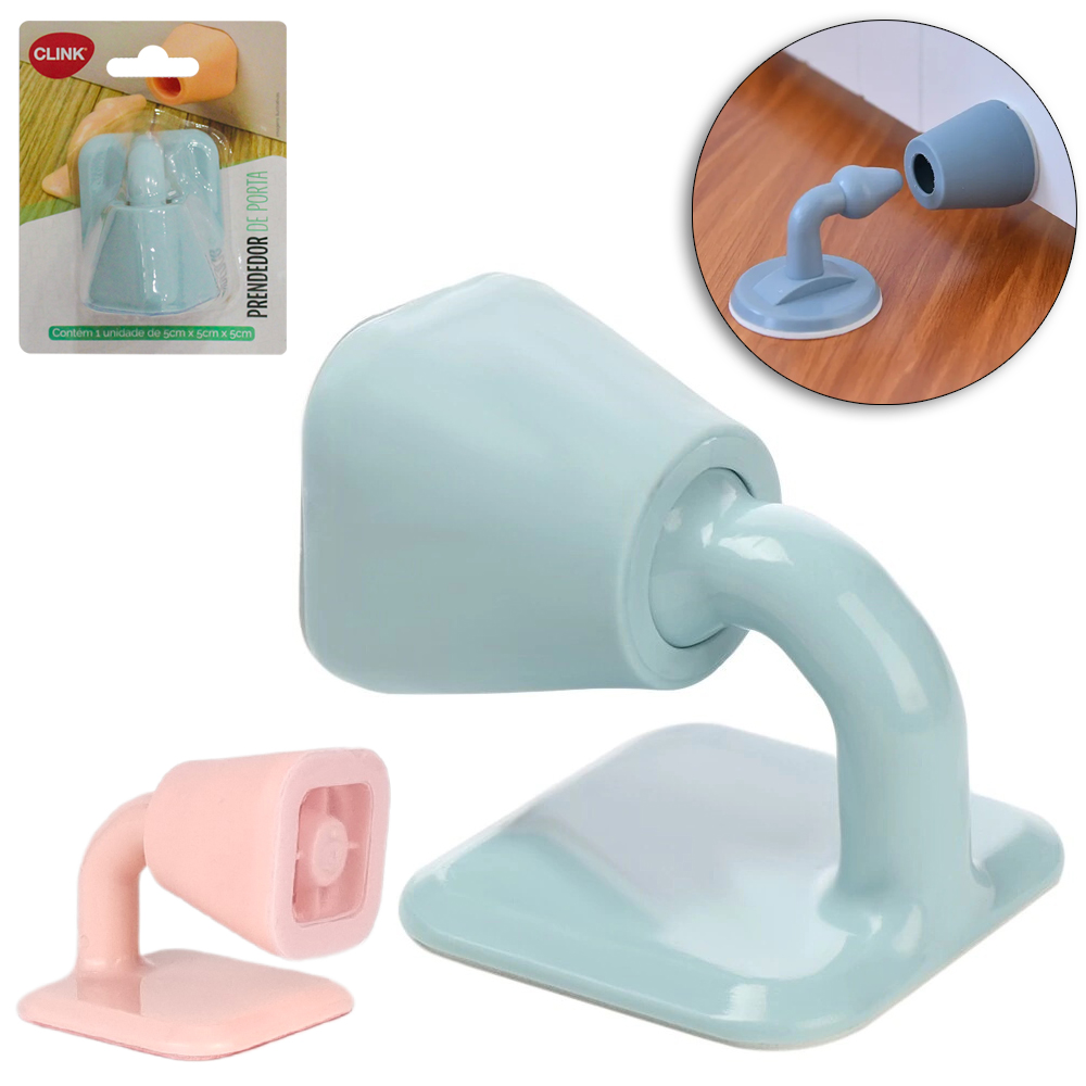 APARADOR / TRAVA / PRENDEDOR DE PORTA DE PLASTICO COM AUTOADESIVO 5X5X5CM