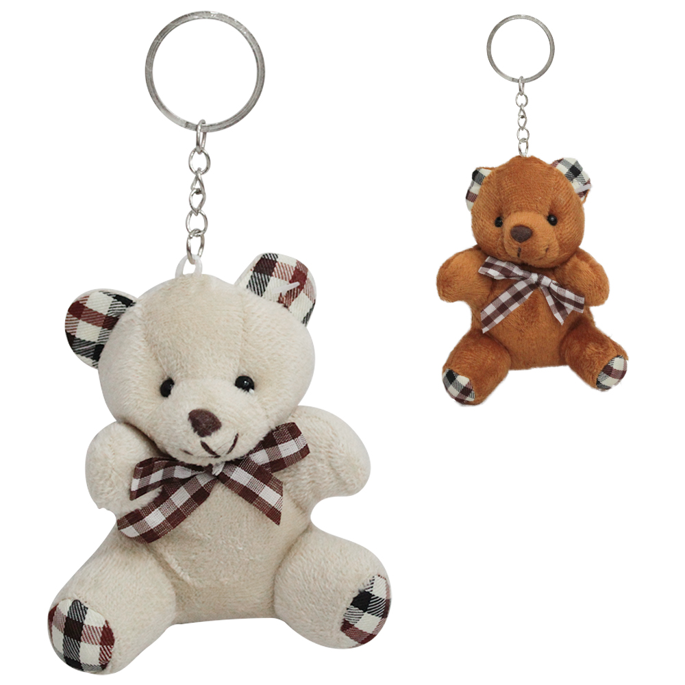 CHAVEIRO DE PELUCIA URSO COM LACO 10X8X6CM