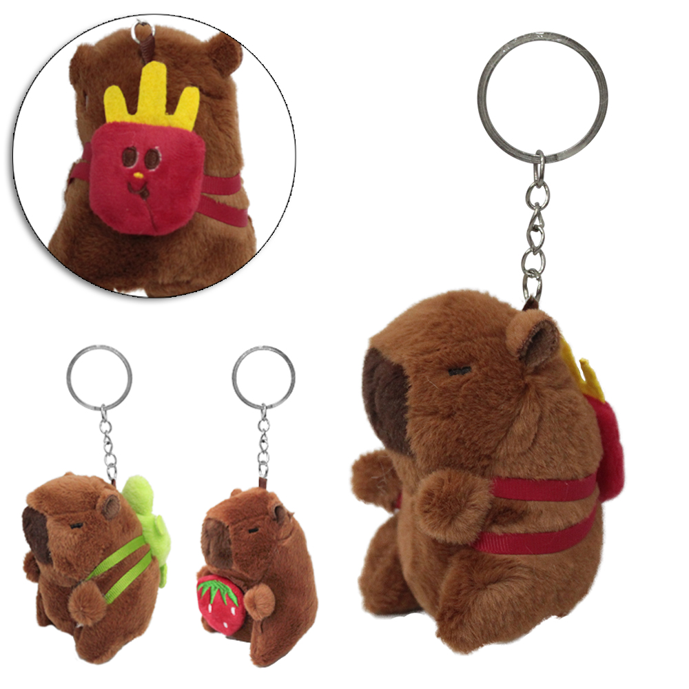 CHAVEIRO DE PELUCIA CAPIVARA COM ADERECOS SORTIDOS 9,5X7X7CM