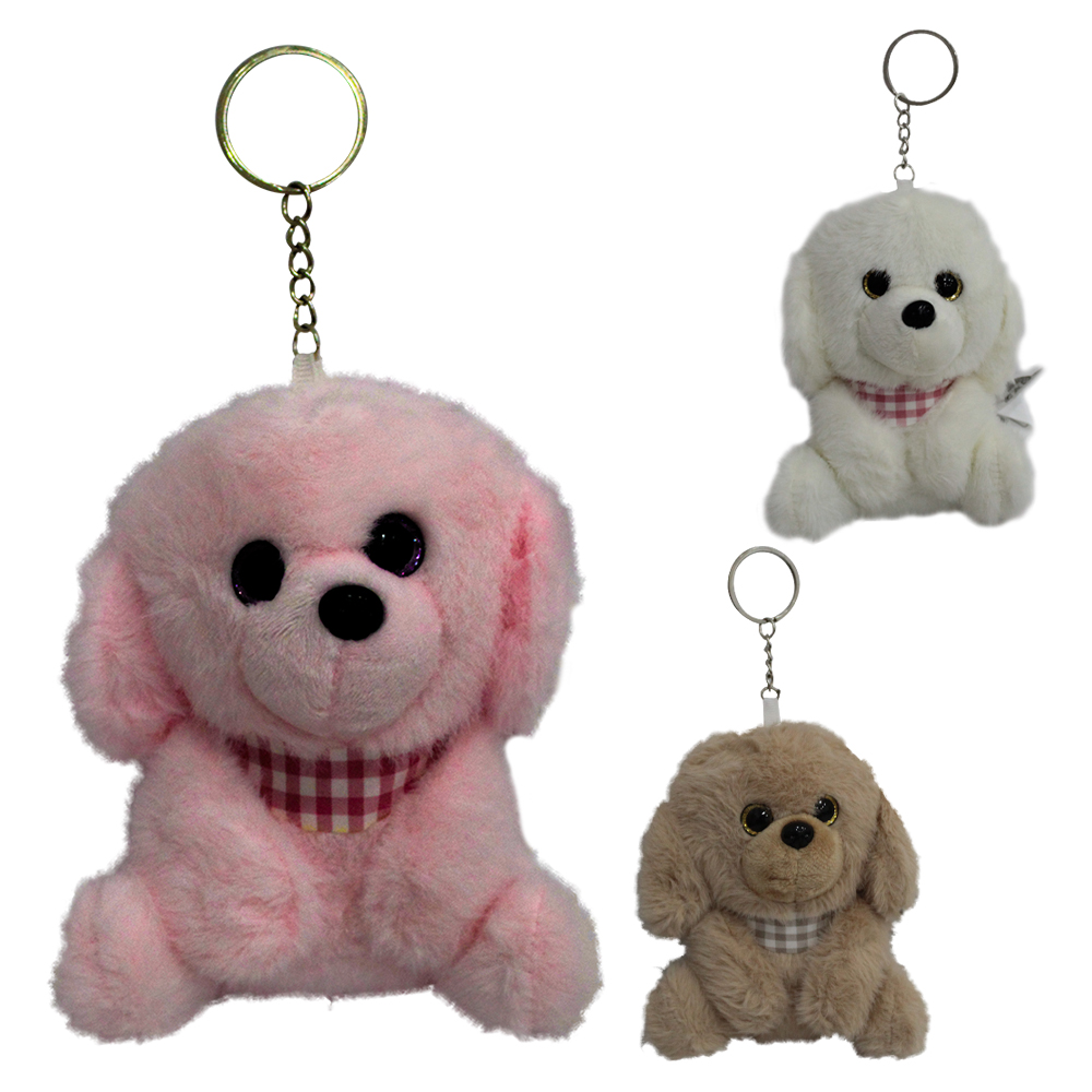 CHAVEIRO DE PELUCIA CACHORRO 12,5X11X7CM