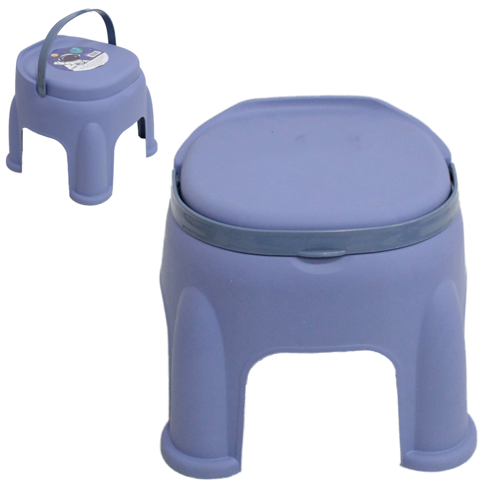 BANQUETA BANCO BANQUINHO DE PLASTICO INFANTIL ASTRONAUTA COM ALCA 22X22X19,8CM