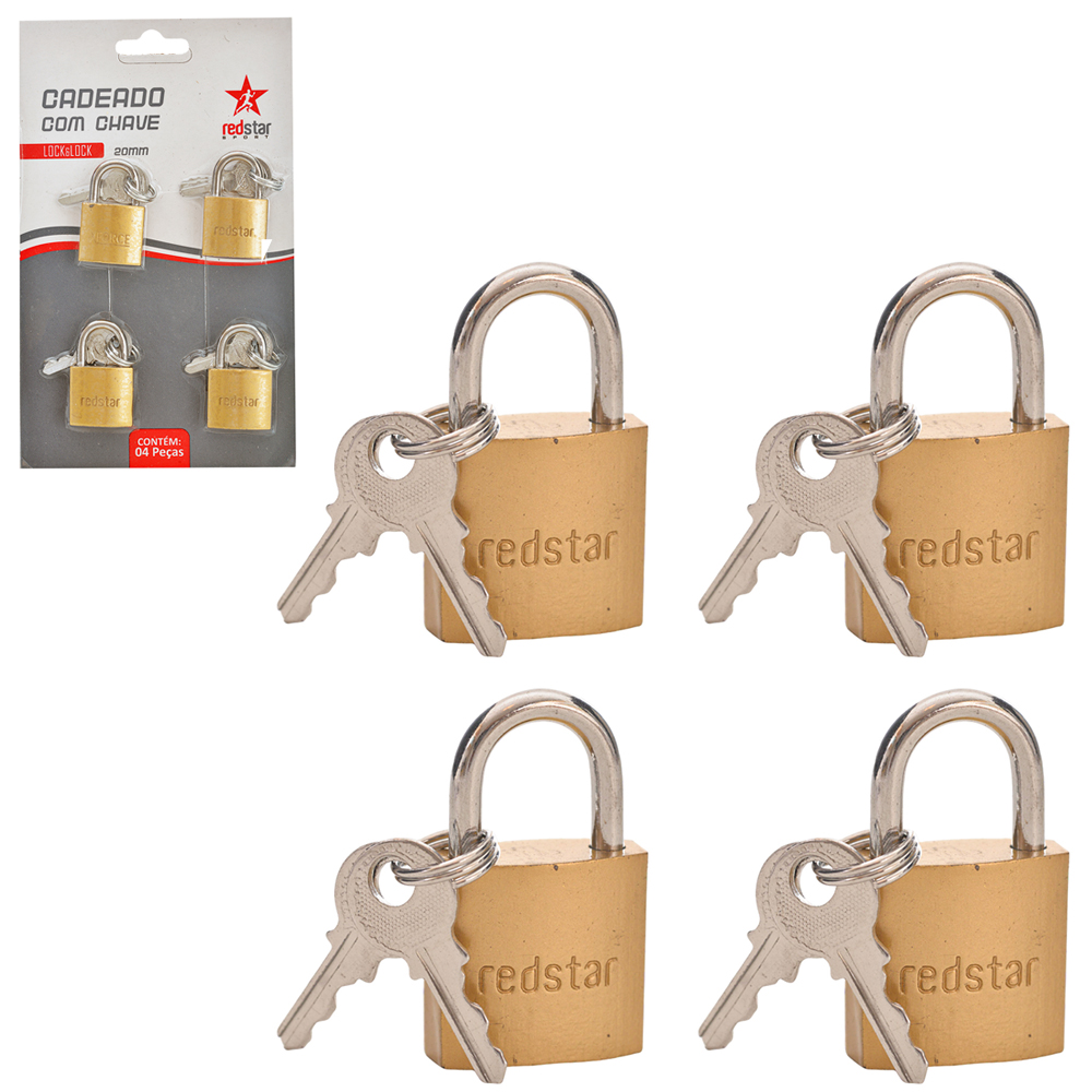 CADEADO COM 4 PECAS 20MM HASTE CURTA LOCK&LOCK